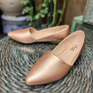 TAXI Alexia Pointed Toe Flats Rose Gold
